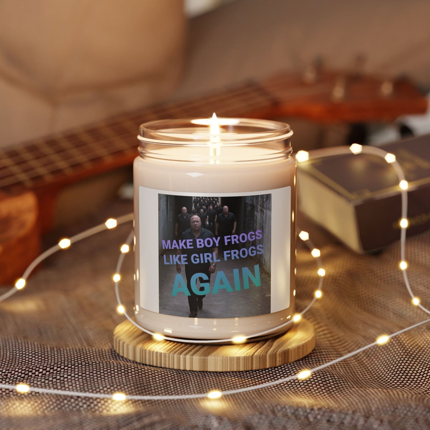 A candle dedicated to saving the frogs